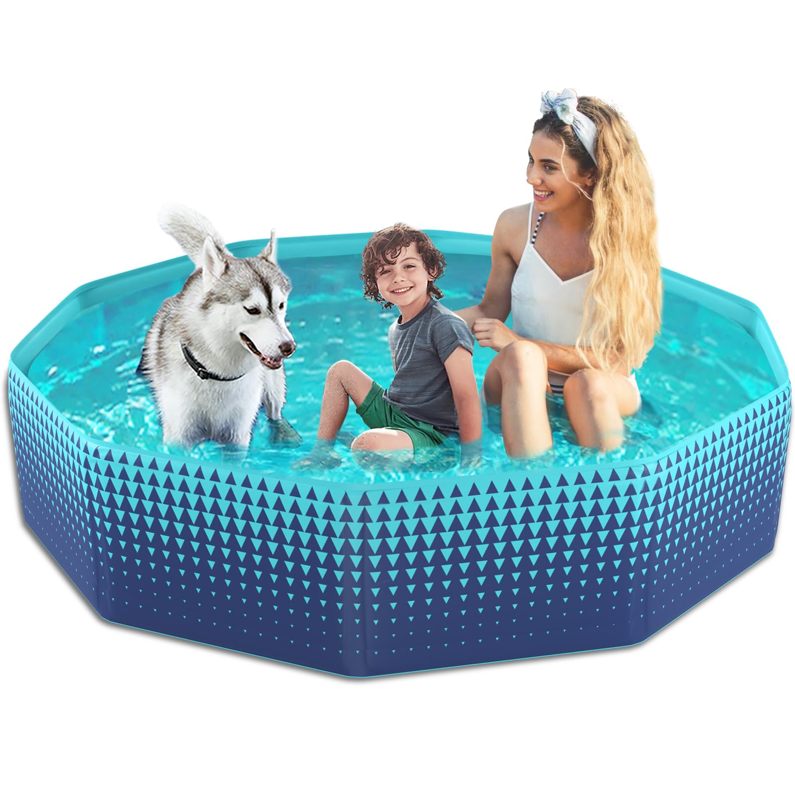 Jasonwell Foldable Dog Kiddie Pool Hard Plastic Kids Paddling Pool
