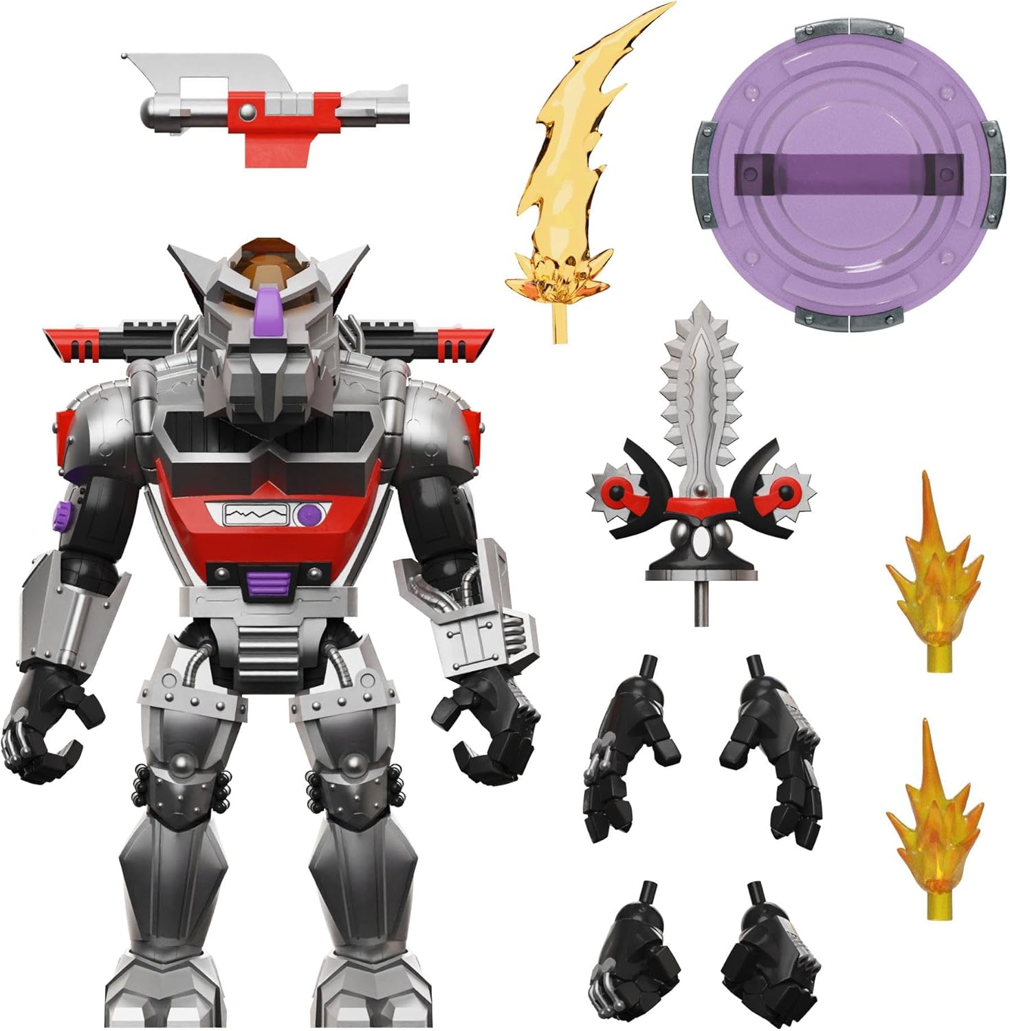 Super7 Ninja Turtles Ultimates Robot Rocksteady Figure 20cm