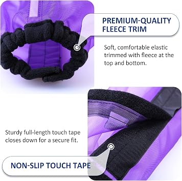 Universal Size Horse Leggings Fine Mesh Horse Fly Boots Greatly Reduce Stomping Breathable Horse Boots Leg Wraps (Set of 4) Purple