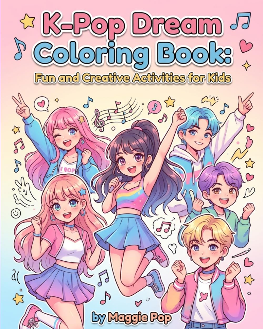 K-Pop Dream Coloring Book: Fun and Creative Activities for Kids: Explore the Vibrant World of K-Pop with Stunning Illustrations for All Ages