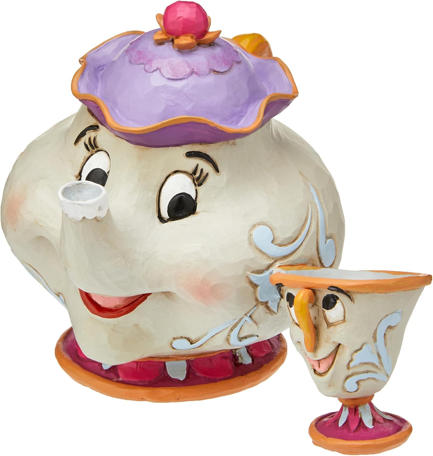 Disney - Figura Señora Pott y Chip de La Bella y La Bestia, Enesco 3 Disney, Figura de Señora Pott y Chip de