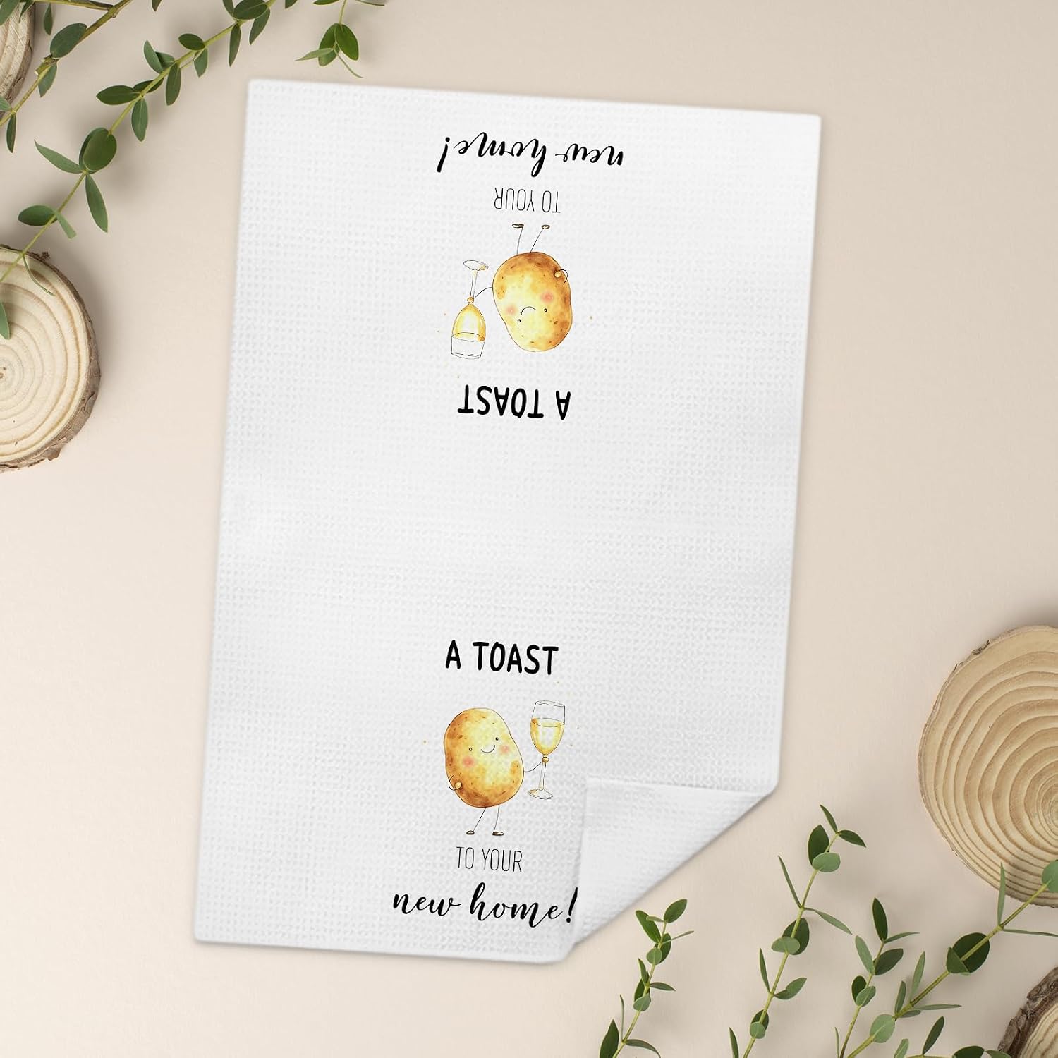 Quirky Potato Wine New Home Gifts Kitchen Towels Decor 16x24in image 2