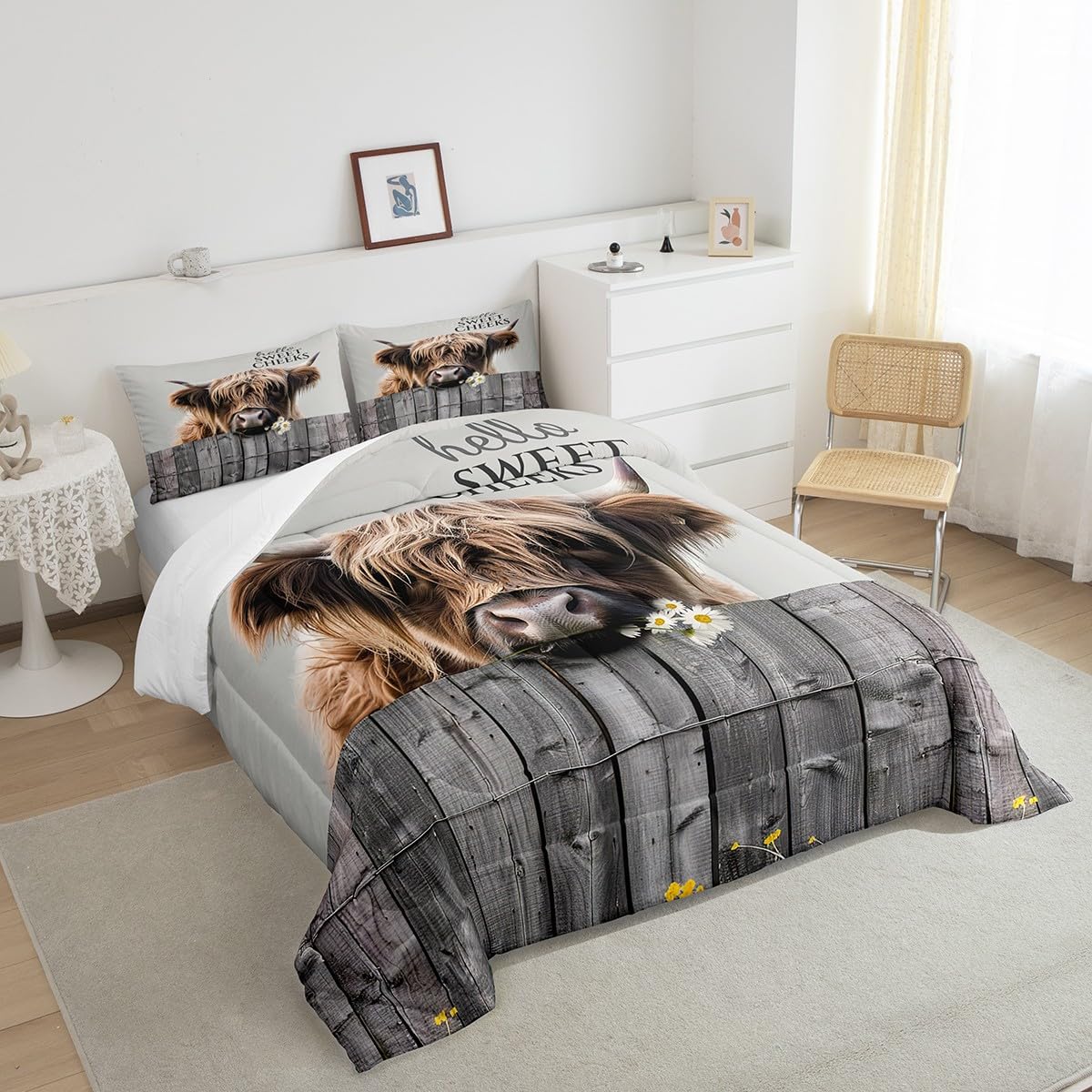 Kids Surfboard Bison Duvet Cover Set Twin Size - Western Wildlife ...