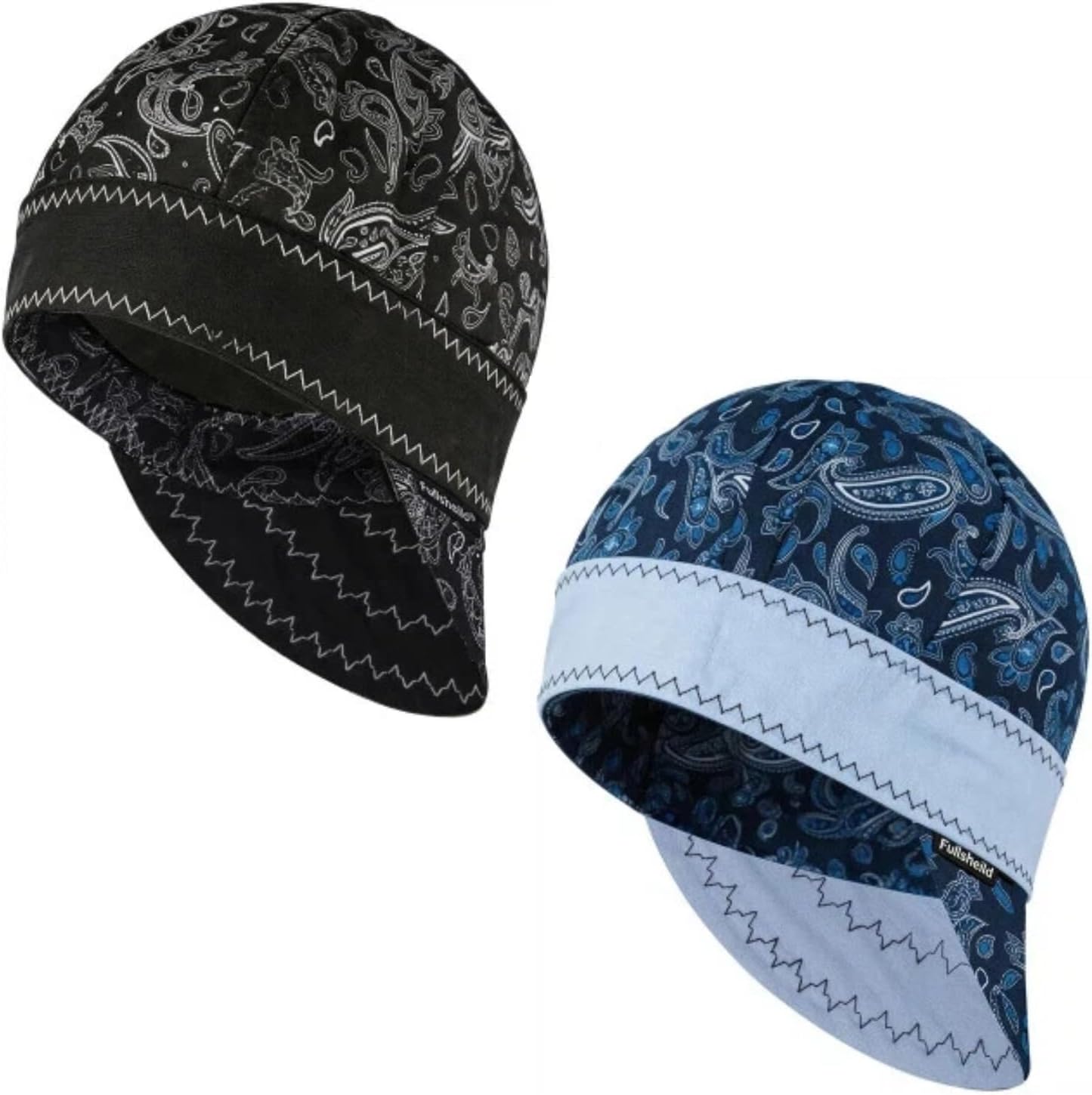 Fullsheild Reversible Welding Cap Flame Resistant CAT 2 Protective FR Welder Hats 6 Pannel Lightweight Printed for Men Women
