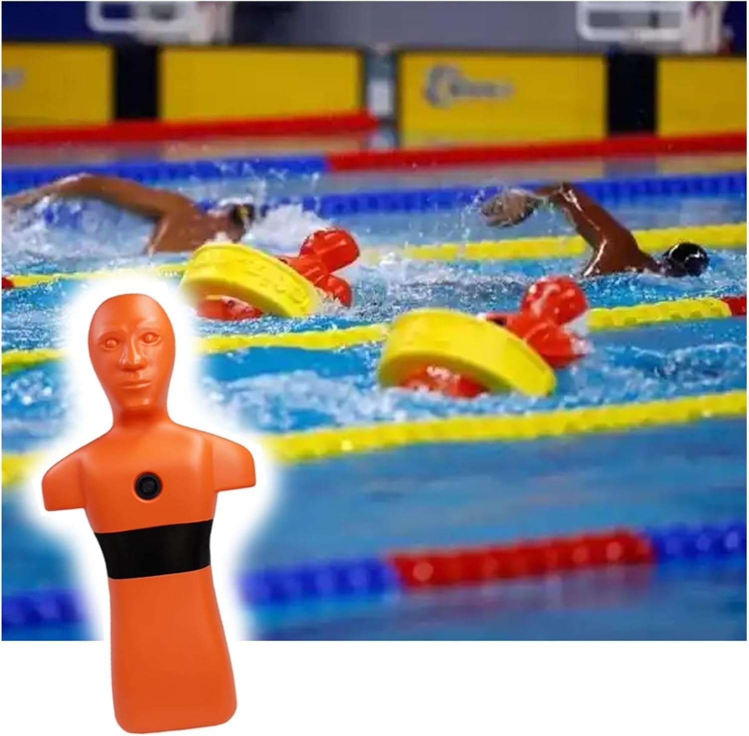 Plastic Water Rescue Floating Dummy, Pool Rescue Dummy Wear-Resistant, Water Rescue Training Dummy for Drowning Simulation Experiment & Improve Swimming Skills(Orange)