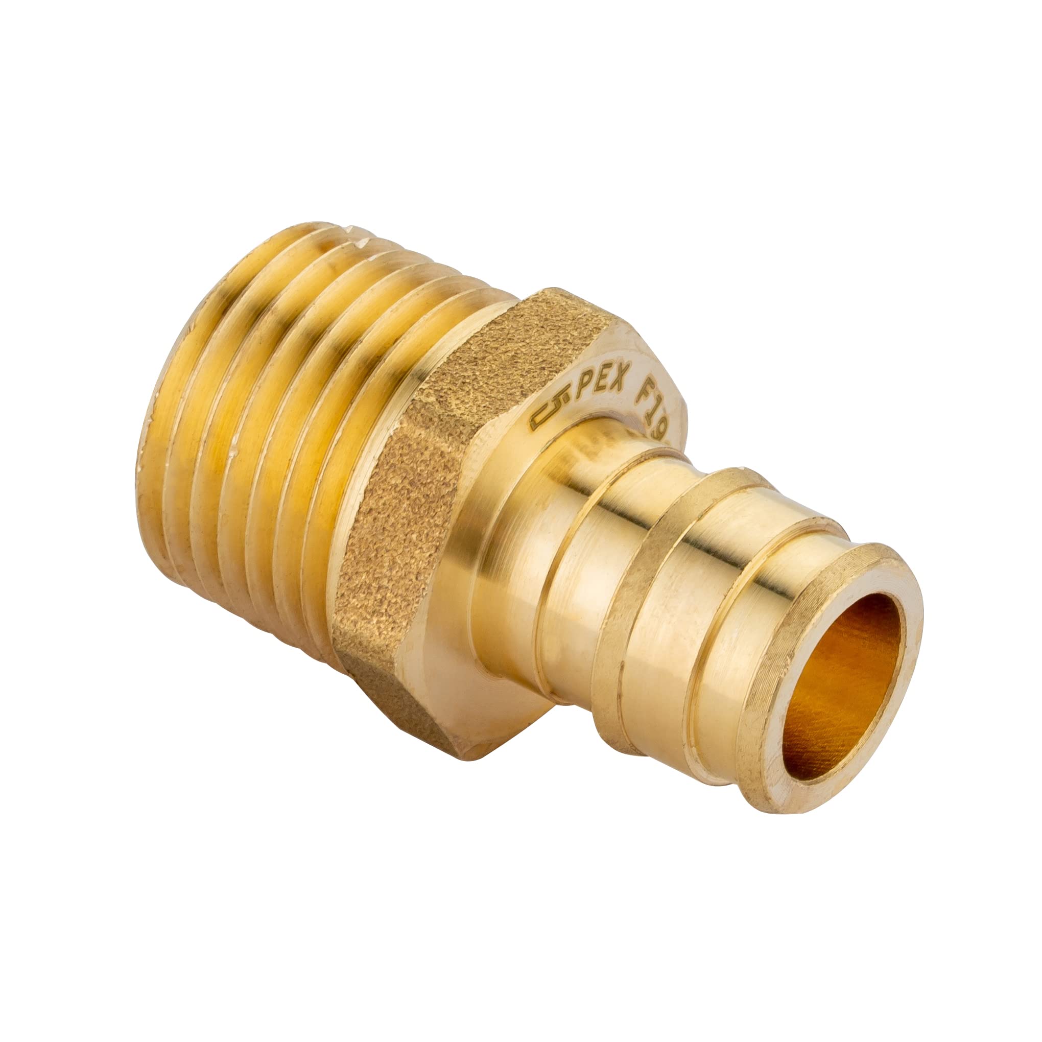 Paquete de 20 accesorios de latón de expansión de flujo completo EFIELD Pex A adaptador NPT macho de 1/2 x 1/2 pulgadas, ASTM F1960