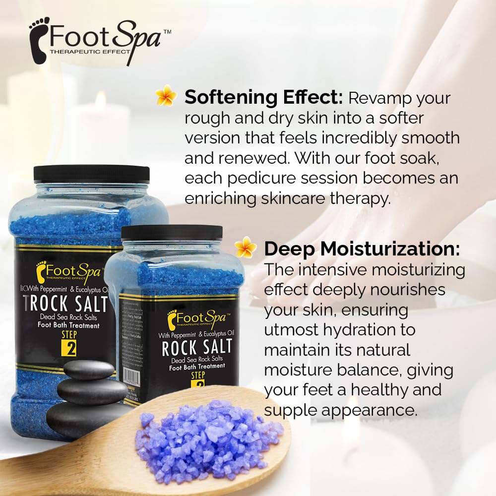 Detox Foot Soak Pedicura y sal de baño, 128 onzas - Fabricado con sales del mar muerto, eucalipto y aceite de menta - Hidrata, suaviza e hidrata 6