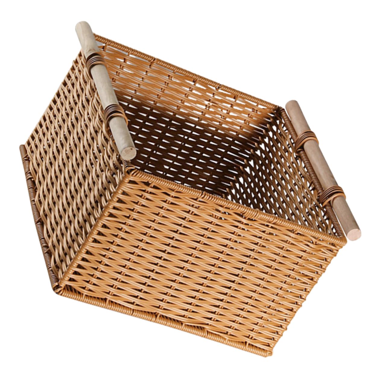 CHILDWEET Kosz Woven Imitacja Rattanu Pojemnik Biurko Do Przechowywania Zabawek Ubrania i Drobnych Przedmiotów Idealny Do Domu Biura Łazienki i Sypialni
