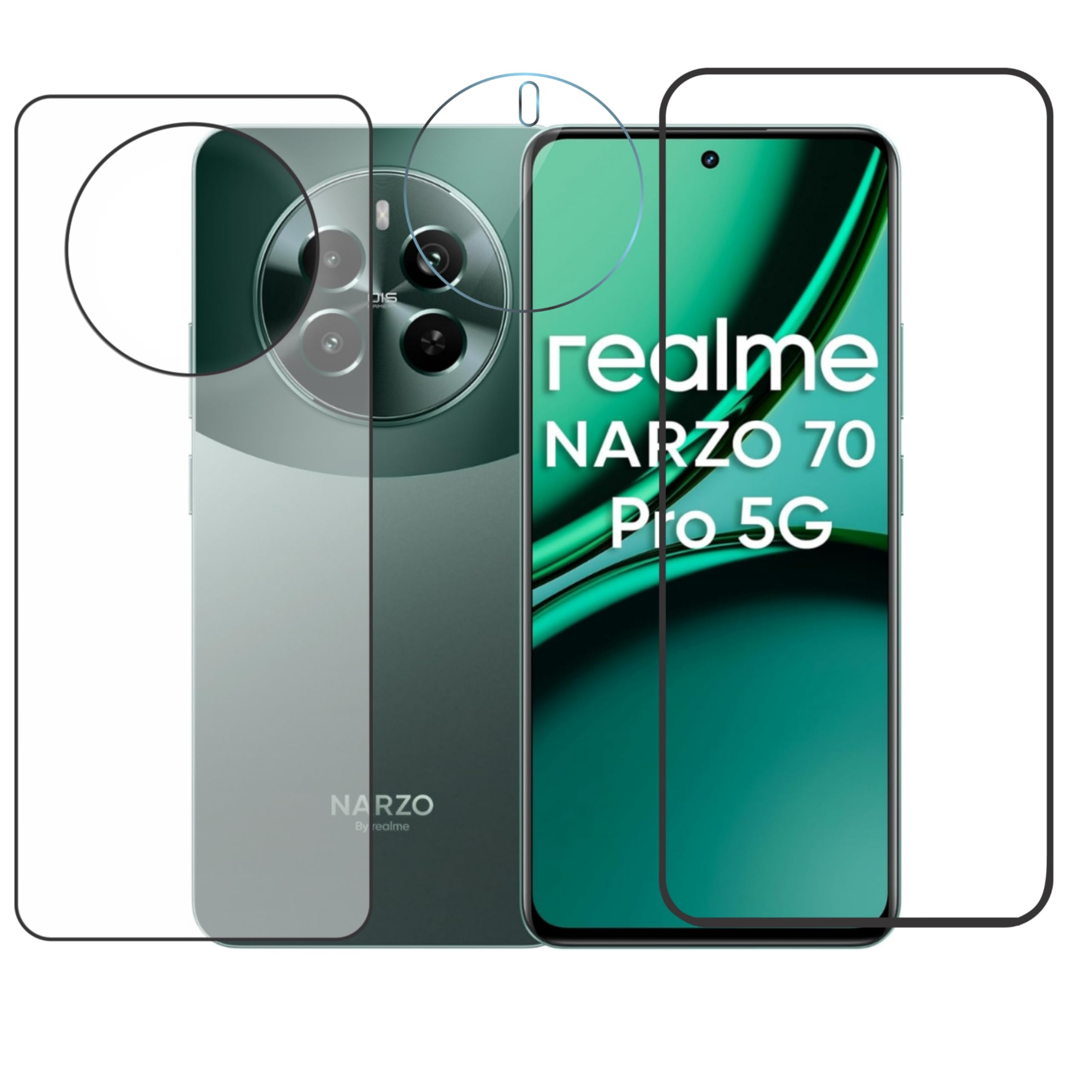 Ayra 11D Tempered glass with 9H Camera lens protector+ Back skin guard For Realme Narzo 70 Pro 5G (Combo pack 3 in 1) (B0D8ZMJ38W) Amazon Price History, Amazon Price Tracker
