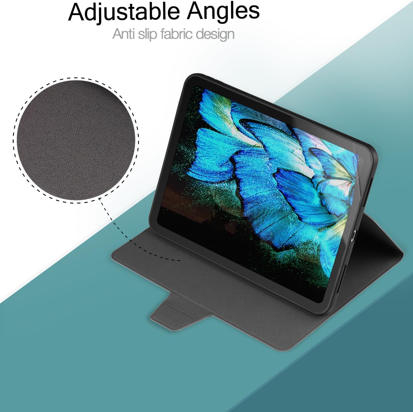 Rotating Slim Cover for iPad (A16) 11th Generation 11 Inch (2025), iPad 10th Gen 2022 10.9 Inch iPad 10 Case, for Apple iPad 10th Generation Case with Auto Sleep/Wake, Blue Butterflies