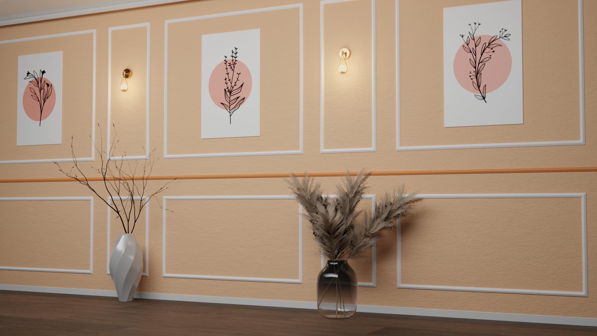 Profili Decorativi Per Parete In HDPS - Bianco, 2m X 40x20mm, Per Specchi, Quadri E Rivestimenti (30m Totali, 15 Pezzi) - Foto 5