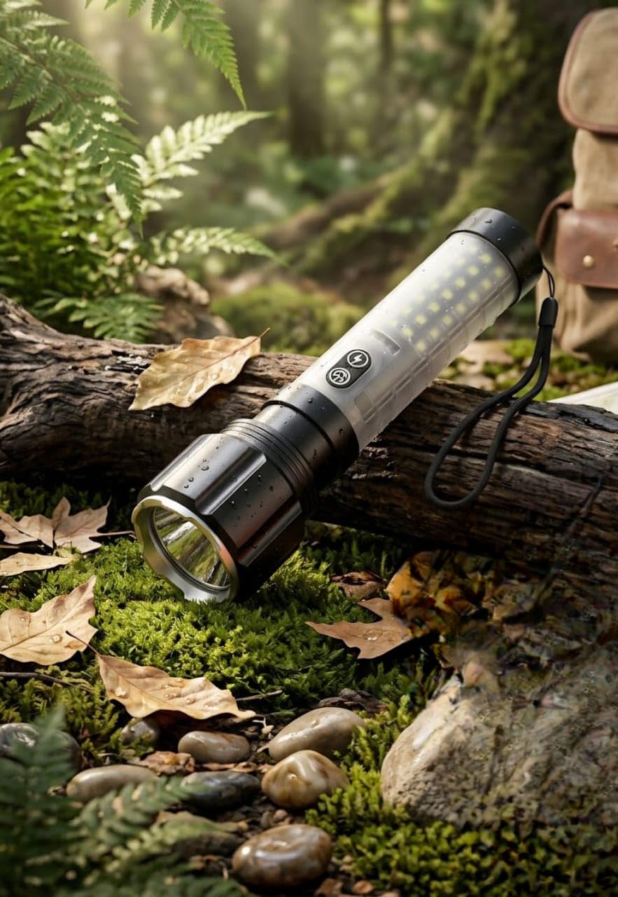 RL-M51 Multipurpose Rechargeable LED Flashlight, 200W High Bright Torch, 2000mAh Battery, Zoom Focus, Portable Emergency & Security Light-picture-43