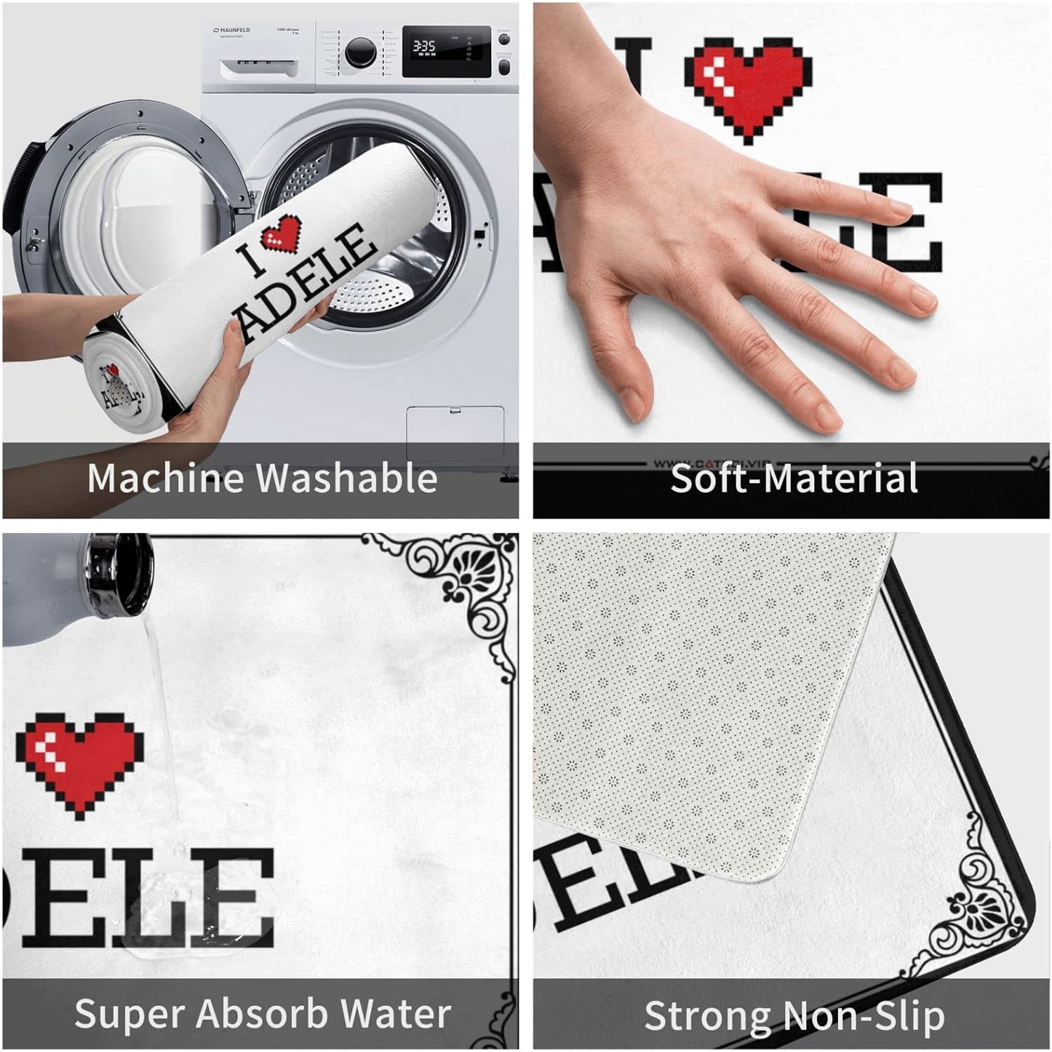 Home Decor Men I Love Adele Doormat Kitchen Rugs and Mats Bedroom Door Decor (Color : Colour, Size : 65X90CM)