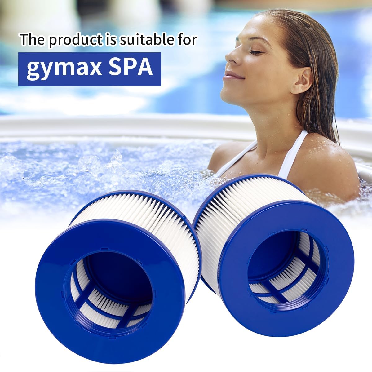 Juego de 4 Cartuchos de Filtro de SPA de Rosca Infinite,Filtro Clever SPA de 75 x 100 mm, para gymax SPA Cartuchos de Filtro, Cartuchos de Filtro para SPA Hinchable