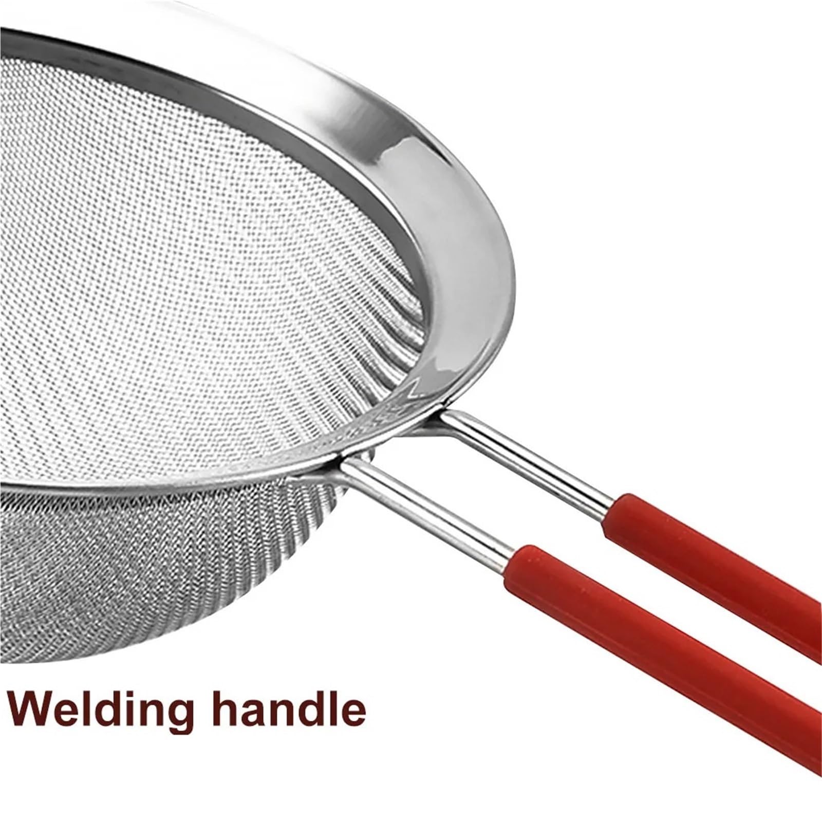 Juego de tamiz de harina de acero inoxidable, 2 coladores y tamiz de malla 30 de mano, perfecto para hornear y cocinar, herramienta de cocina para tamizar harina y colador de aceite (8 cm)