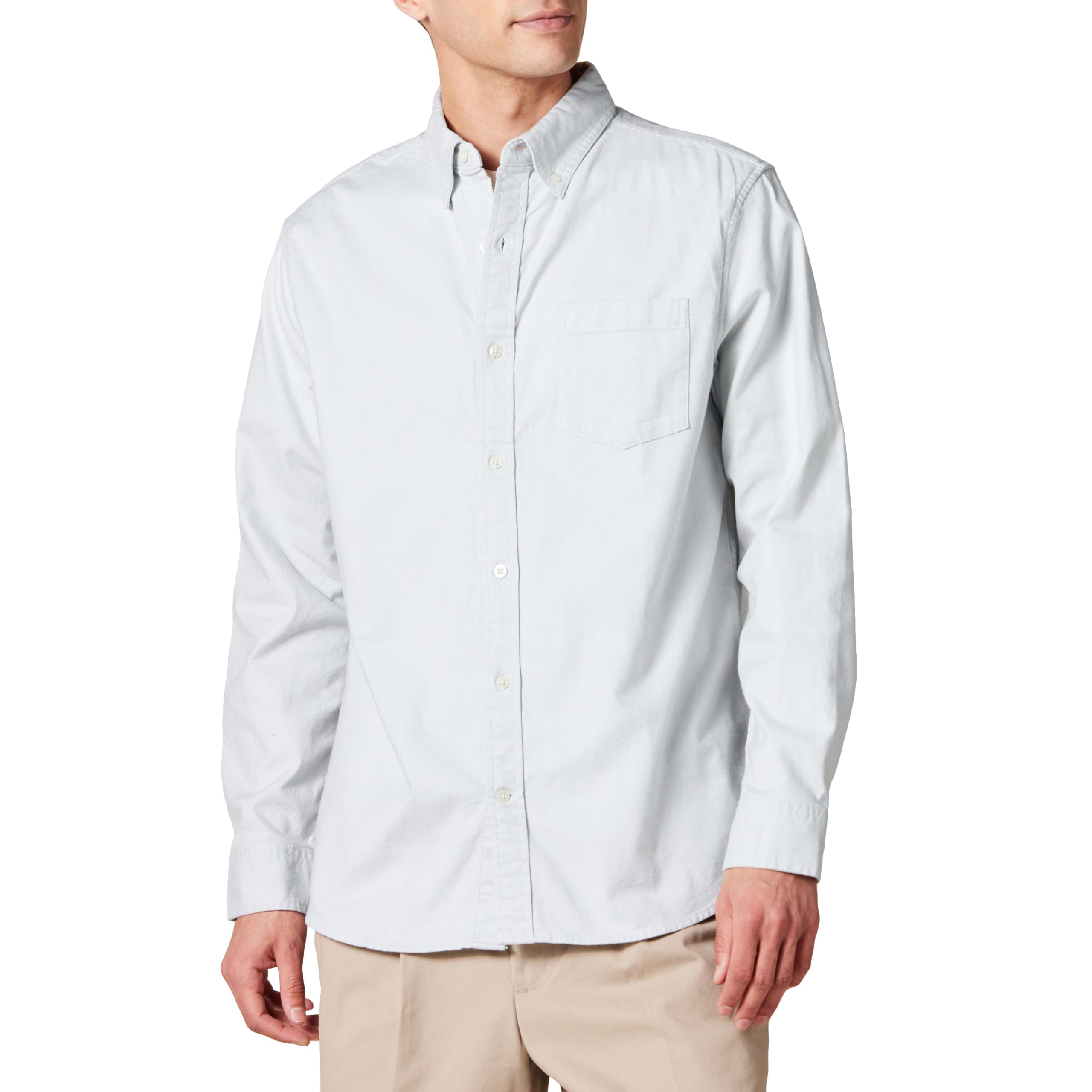 Amazon Essentials Men's Long Sleeve Shirt - Regular-Fit, Pocket Stretch Oxford (Available in Big & Tall)