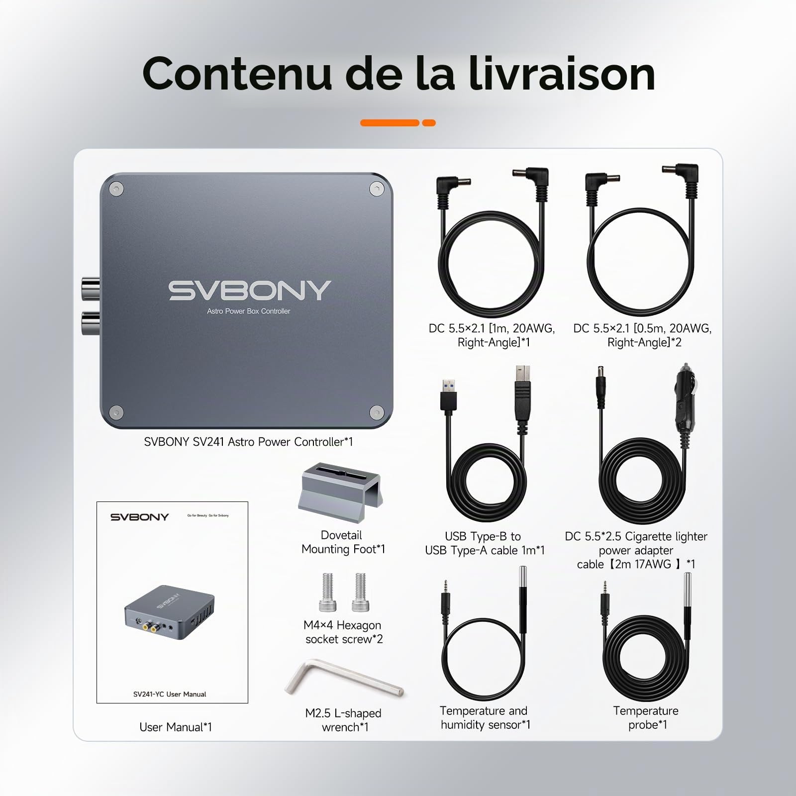 Svbony SV241 Pro Boîtier de Gestion d'alimentation pour Télescope pour Adultes, Accessoire pour Télescope Astronomique, Adaptateur USB 3.0 + DC pour Photographie du Ciel Profond