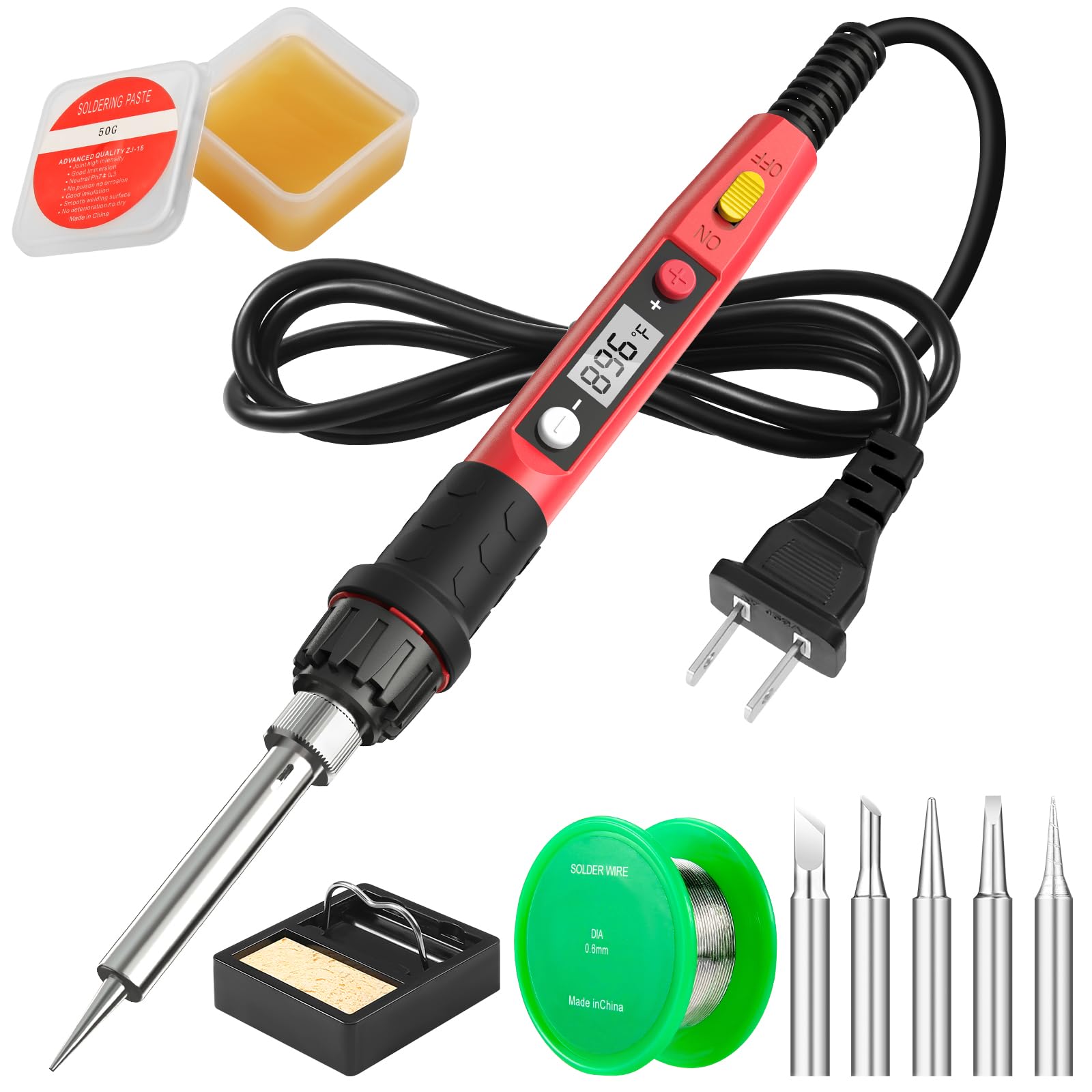 Soldering Iron Kit, 80W 110V LCD Digital Solder Irons, Portable Welding Tools with Ceramic Heater, Accurate 356°F-896°F, for Metal, Jewelry Electrical