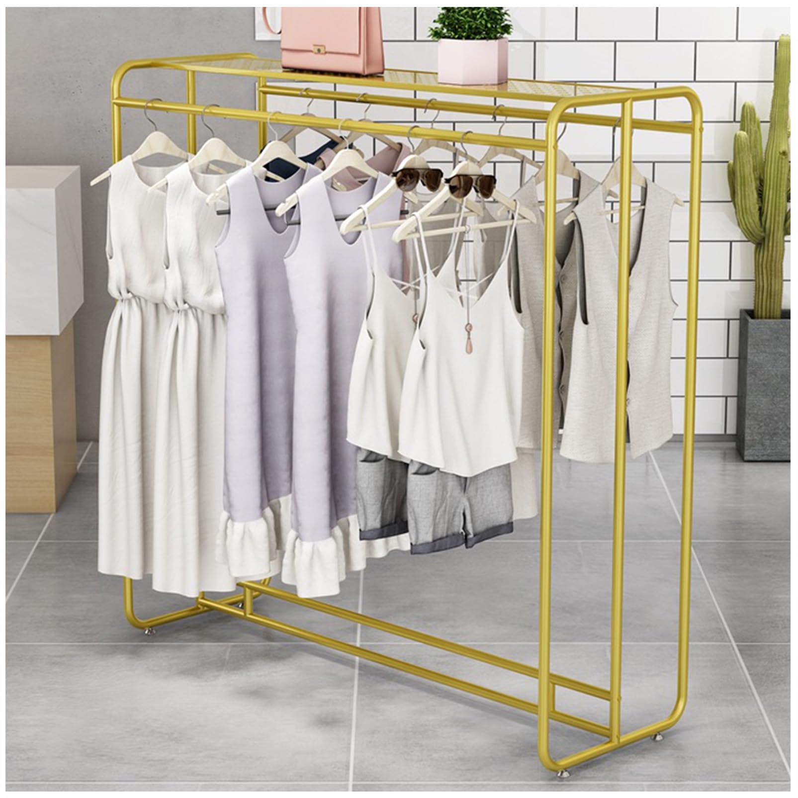 Tige de suspension en métal pour portant et étagères à vêtements