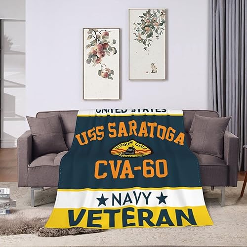 Miniatura 7 de USS Saratoga Cva-60 - Manta cálida para adultos y niños, manta de forro polar para decoración de sala de estar, cama, sofá, 80 x 60 pulgadas