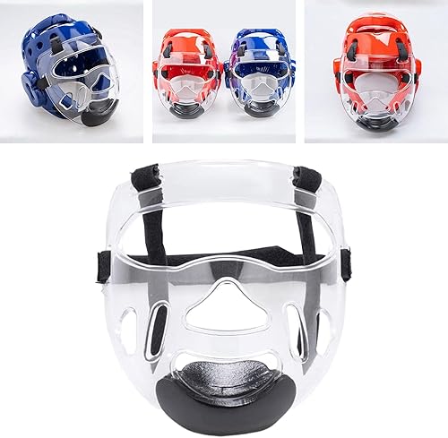 Miniatura 5 de DYNWAVE Máscara transparente de taekwondo, cubierta protectora extraíble para la cabeza, protector facial, engrosamiento para artes marciales,