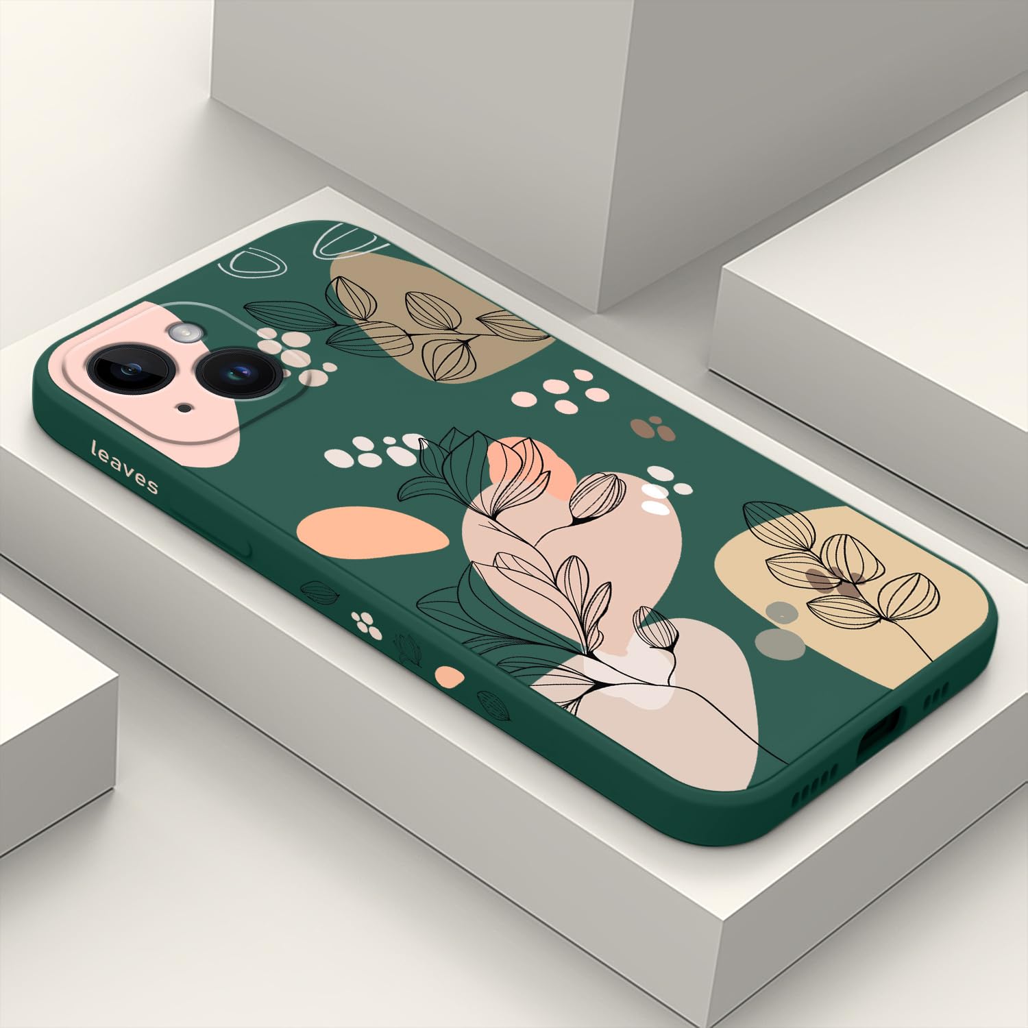 LEECG for iPhone 14 Case Astronaut Butterfly Flower Pattern Soft Anti Scratch Microfiber Lining Inside Phone Cover, Anti Fingerprint Slim Fit Silicone Soft Case for iPhone 14-Morandi Green
