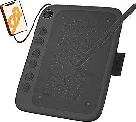 UGEE Q6 Tablet de desenho de 6,5 x 4 polegadas para telefone Android com 6 teclas de atalho, tablet gráfico, modo de desenho ajustável, tablet de escrita, desenho móvel/aula online/notas de（preto)