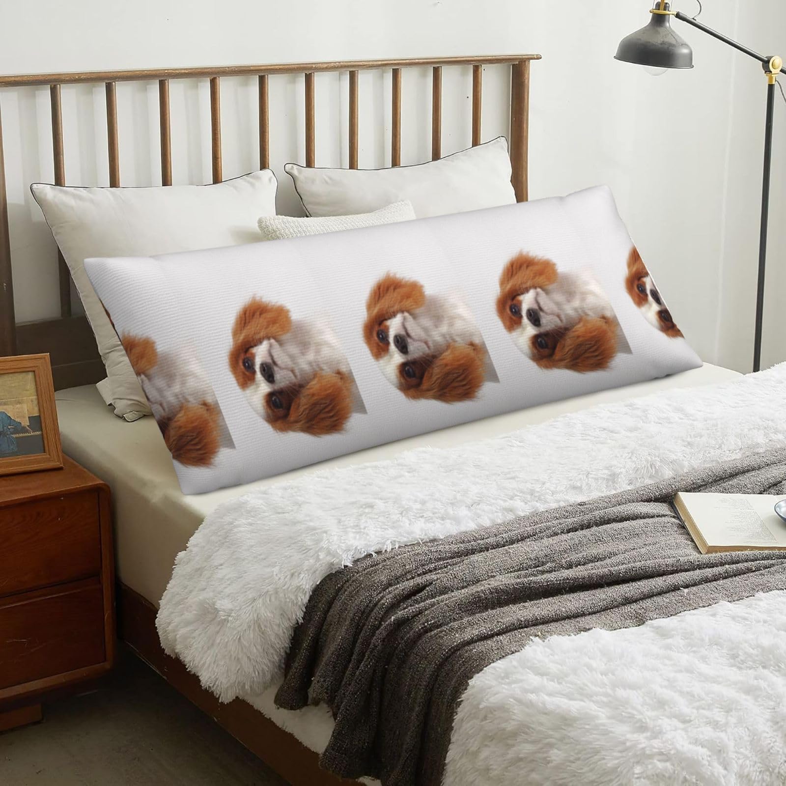 Cavalier King Charles Spaniel, Body Pillow Cover with Zipper,Long Body Pillowcase 20 x 60 in