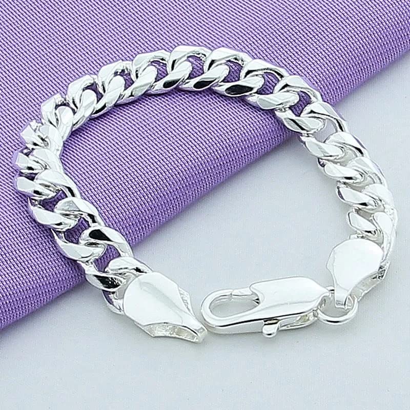 Bracelet maillons de chaîne 925 pour hommes 10mm en argent sterling