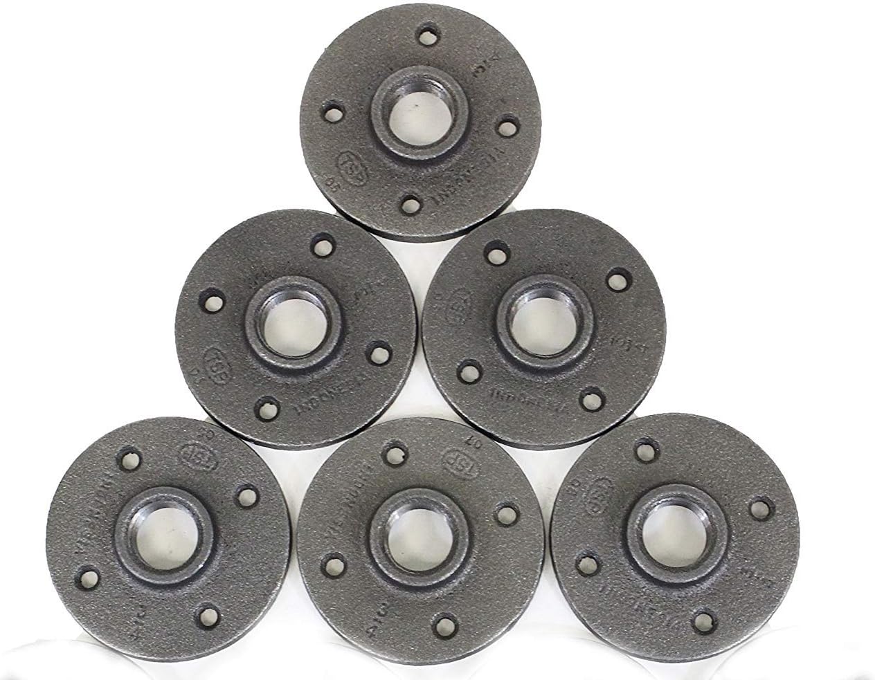 2 Plumbing Pipe Flanges Black Malleable Pipe Fitting Plumbers Flange Pack of 6