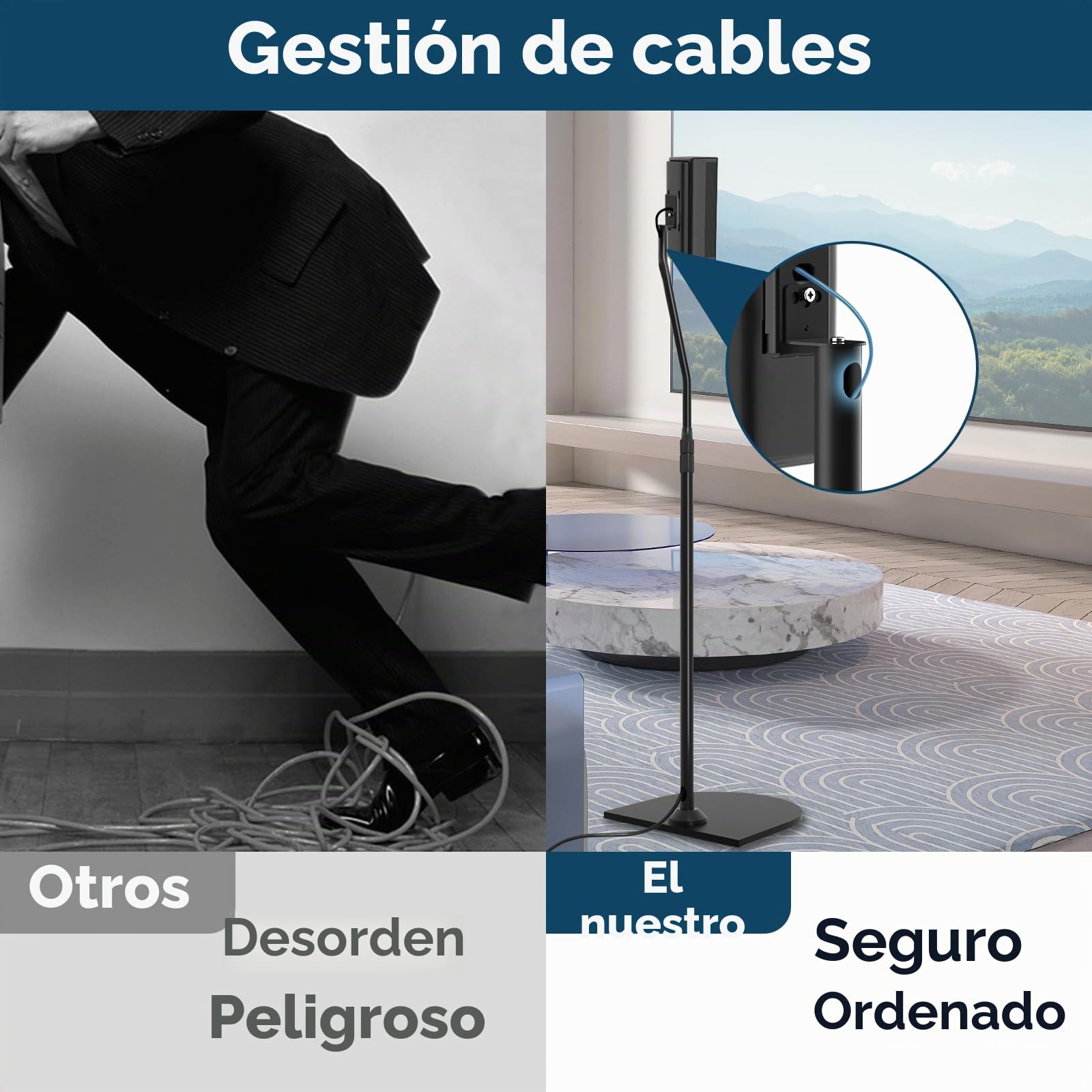 Soporte de altura ajustable para soporte de altavoz Bose, con soporte Slideconnect, para altavoces Bose Surround, Surround 700, OmniJewel Lifestyle 650, CineMate GS Serie II, para OmniJewel