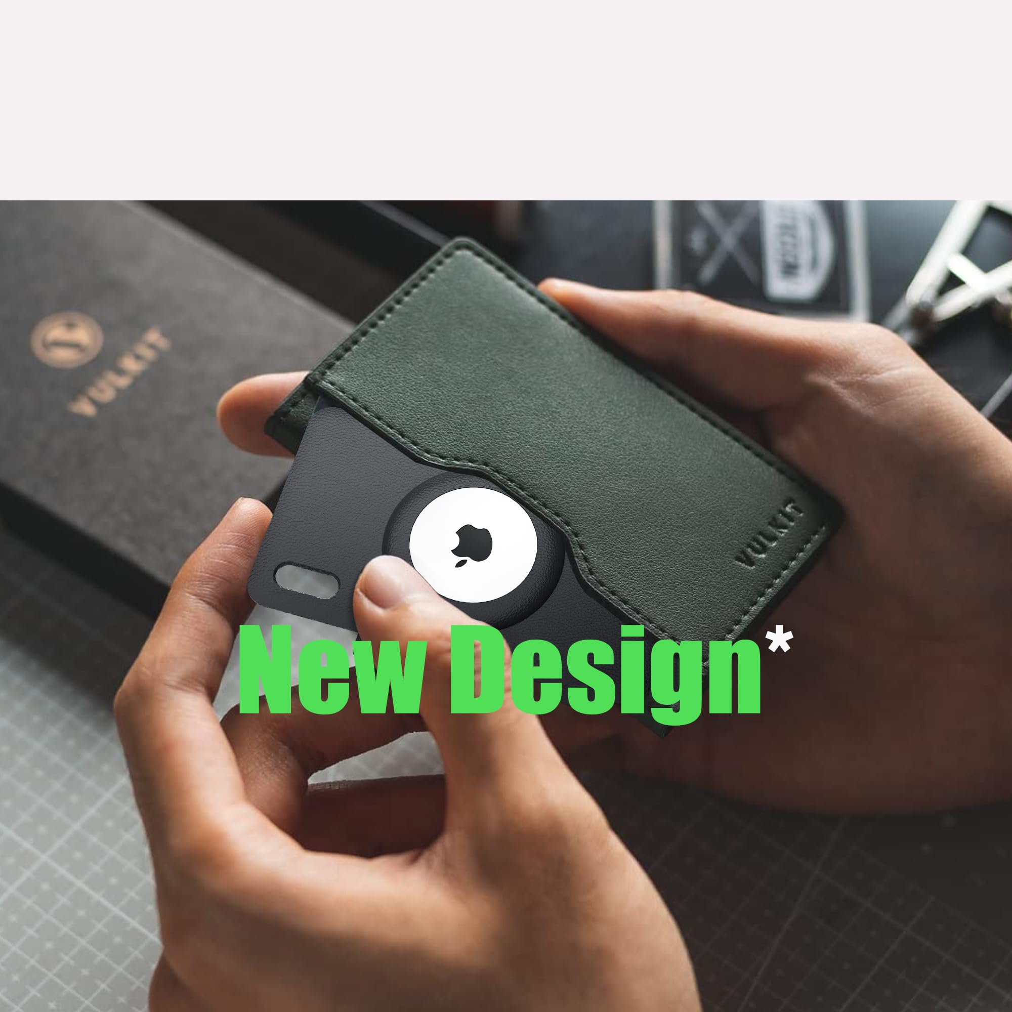 Airtag Wallet Holder | New Texture | New Size (Smaller and thinner) More Fitting | Airtag Wallet Case | Only 0.04in Thick | Slim Thin Card Holder for Purse, Backpack, Handbag… (Black)