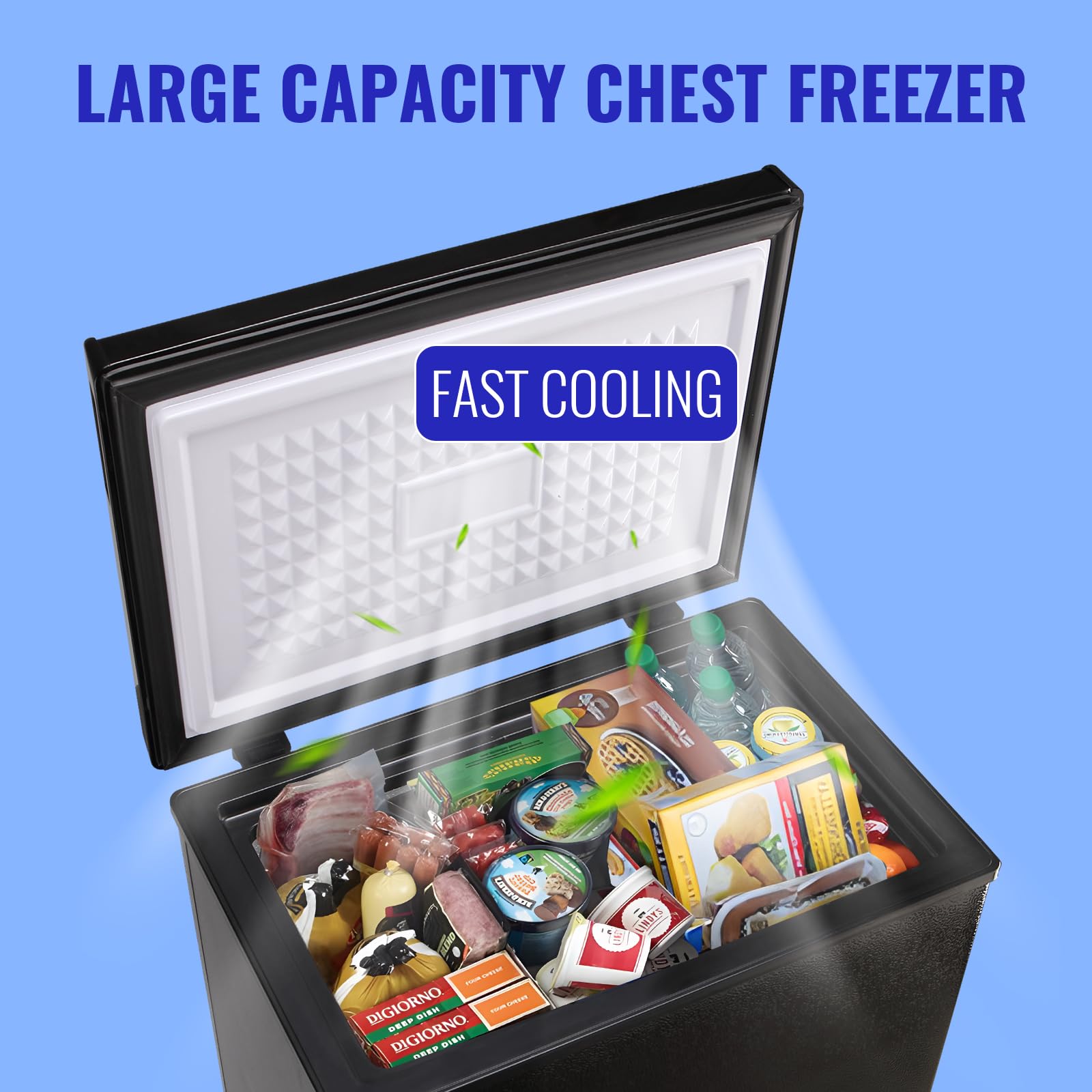 WANAI Chest Freezer Mini Small Deep Freezers Apartment Dorm Freezeing Machine With 7 Temp Control Fast Cooling Portable For Home Office Business Dorm White on Fridge.com - View 2