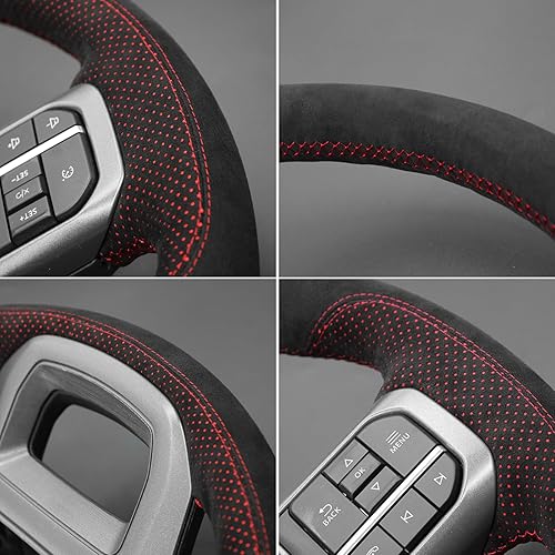 Miniatura 86 de MEWANT Hand Stitched Car Steering Wheel Wrap Cover for Ford F-150 2021-2023 / F-150 Lightning 2022-2023 Steering Wheel Accessories