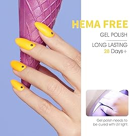 senvenski Lemon Yellow Gel Nail Polish Kit - UV/LED Soak Off Nail Art Set with Nude Light Bright Milky Goose Canary Yellow Colors | Manicure Gift Kit for Women Salon Home Use (CS2-022)