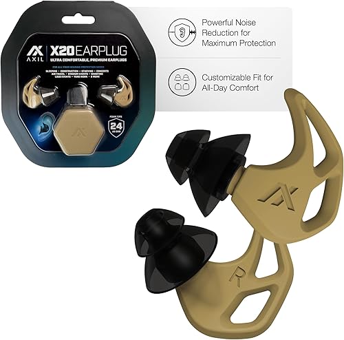 Miniatura 10 de AXIL Tapones para los oídos con reducción de ruido X20, color azul, protección auditiva de ajuste personalizable para dormir, festivales, eventos