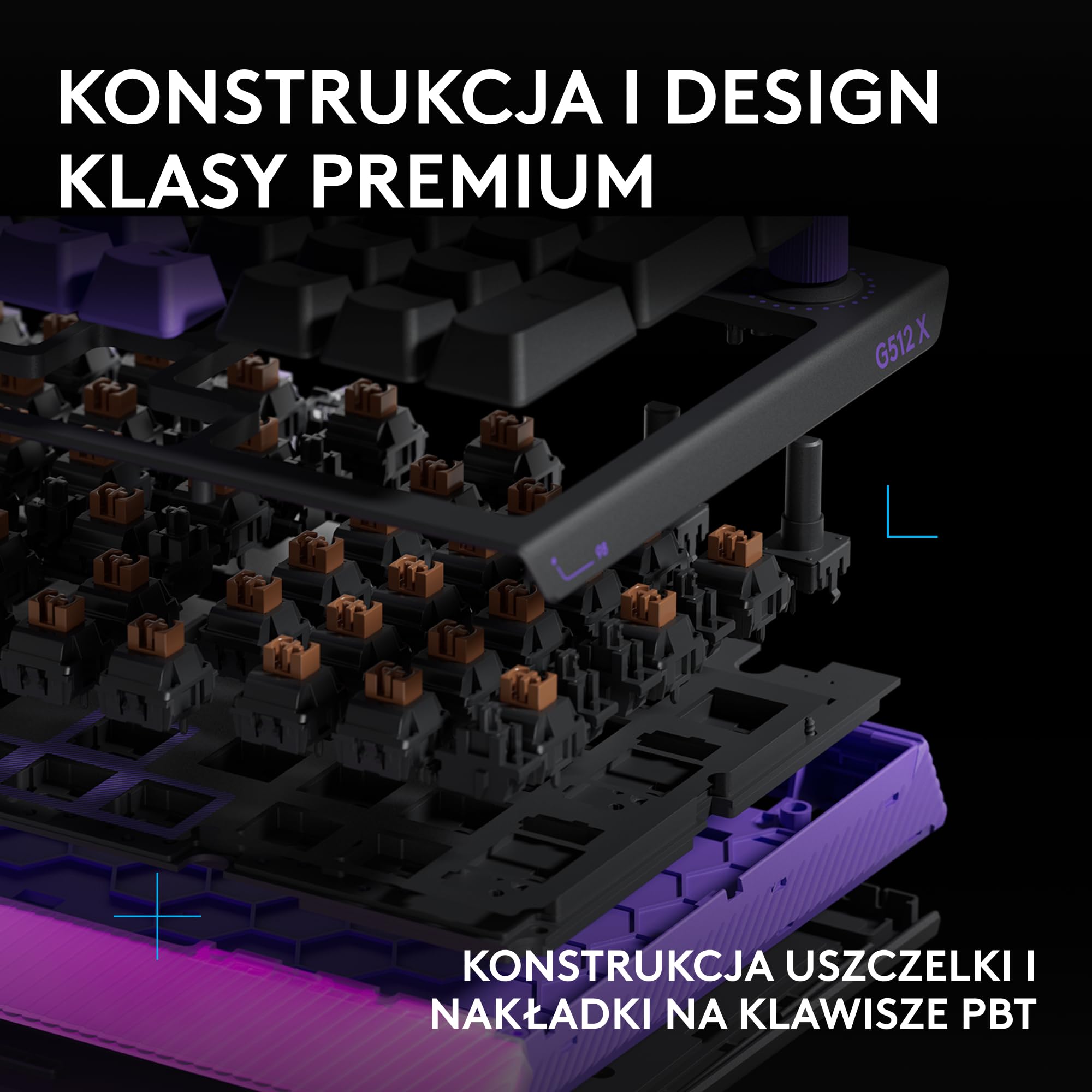 Logitech G G512 X 98 DUAL SWAP, analogowa/mechaniczna klawiatura do gier z wymiennymi czujnikami TMR, częstotliwość odświeżania 8K, SZYBKIE WYZWALANIE, LIGHTSYNC RGB, PC, Mac, US INT'L QWERTY - Czarny