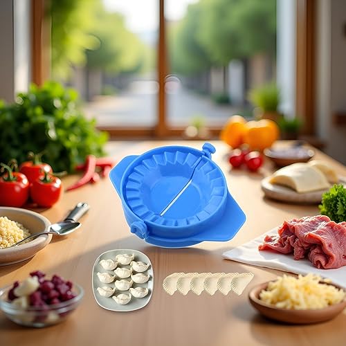 Miniatura 2 de Molde para hacer albóndigas azul, cortador de masa para albóndigas, fácil de bricolaje, máquina de albóndigas, envoltorio, cortador de masa de