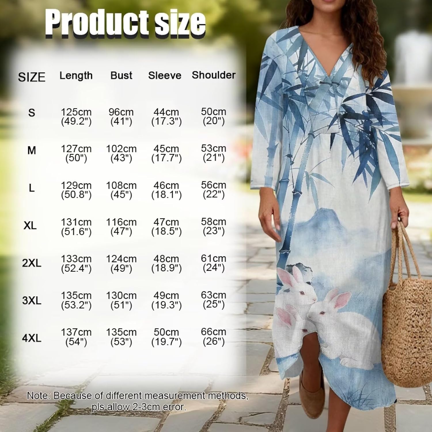 3/4 Sleeves Linen Dress for Women V Neck Loose Midi Dress Elegant Party Holiday Soft Summer Fall Dress