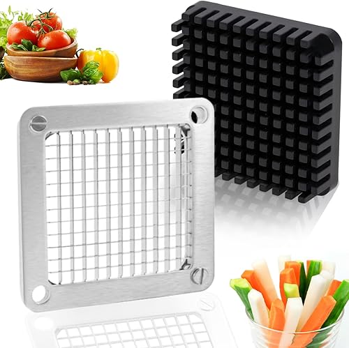 Picadora de repuesto de hoja y bloque de empuje de 14 pulgadas hoja de picadora de verduras comercial cortador de freír francés hoja de acero