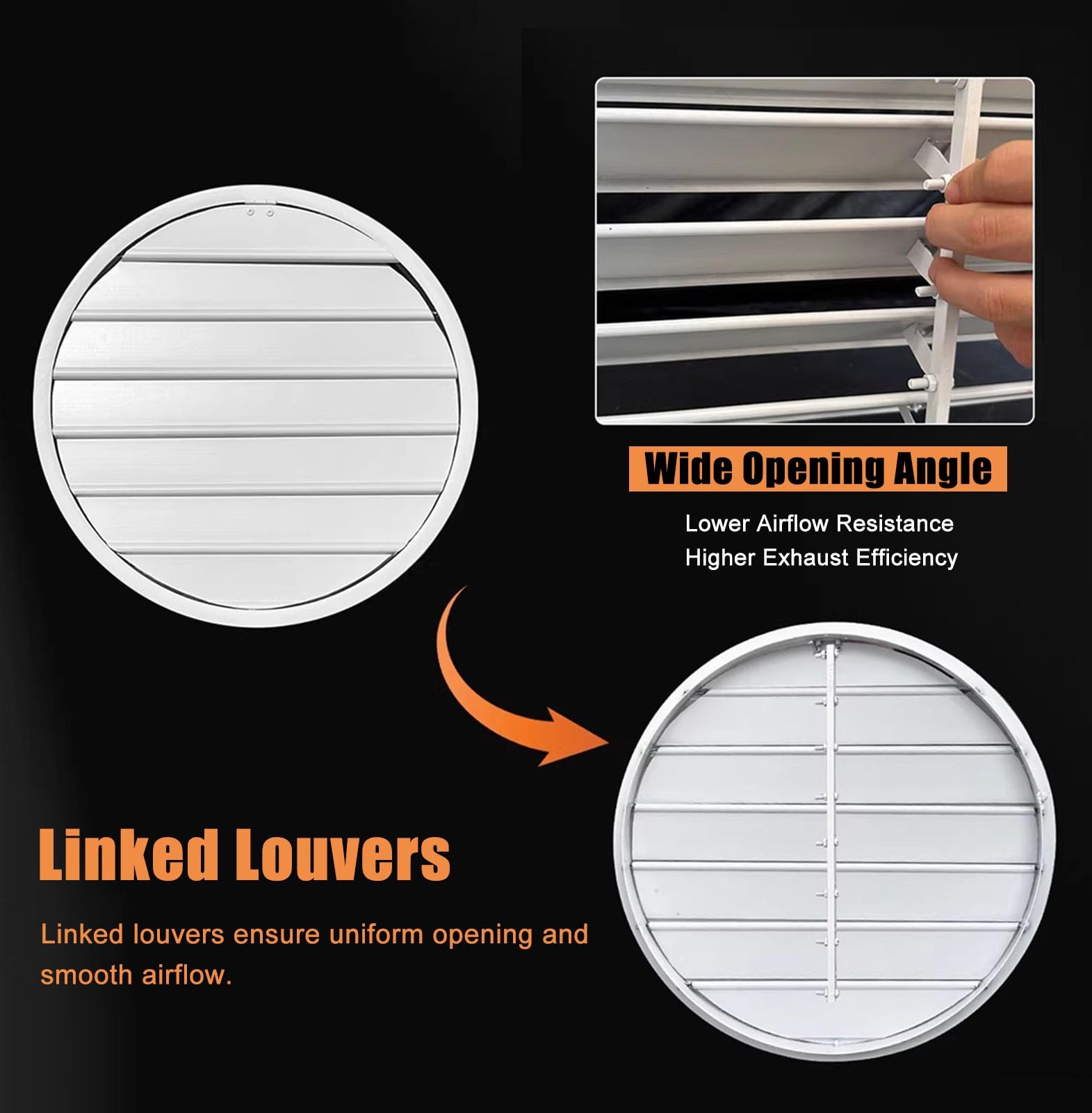 Rejilla de Ventilación de Aluminio con Cierre Automático por Gravedad | Rejilla de Extracción para Interior y Exterior, Compuerta Antirretorno Automática con Rejilla(20in(51cm))