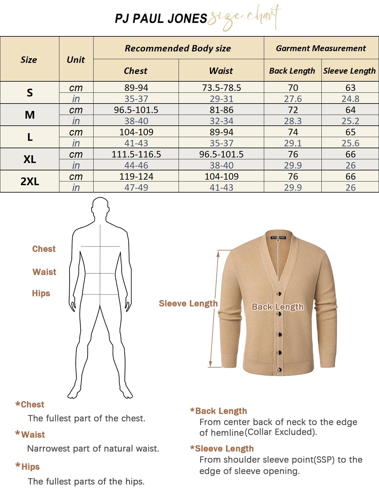 PJ PAUL JONES Herren Strickjacke Waffel Cardigan Langarm V-Ausschnitt Button Down Strickpullover