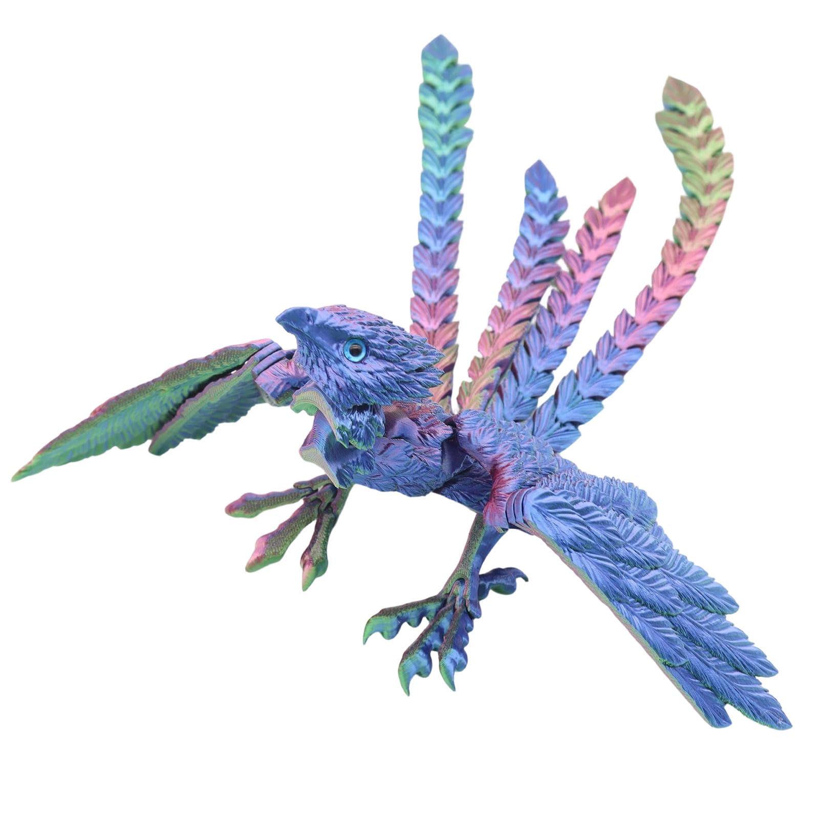 Xjdzineq Poseable Phoenixes Figurine with Articulated Wing and Joints, High Detail 3D Printed Collectible Ornament Articulated Joints Phoenixes Decors