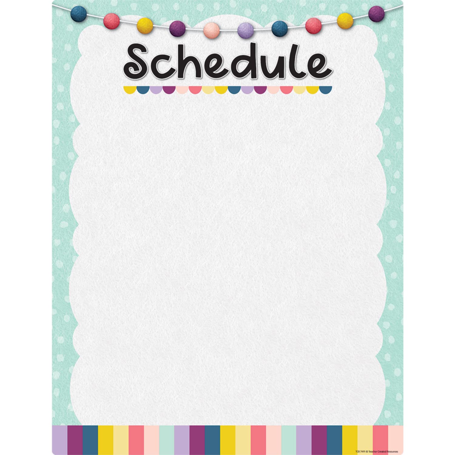 Teacher Created Resources Oh Happy Day Schedule Write-on/Wipe-Off Chart, 17" x 22"