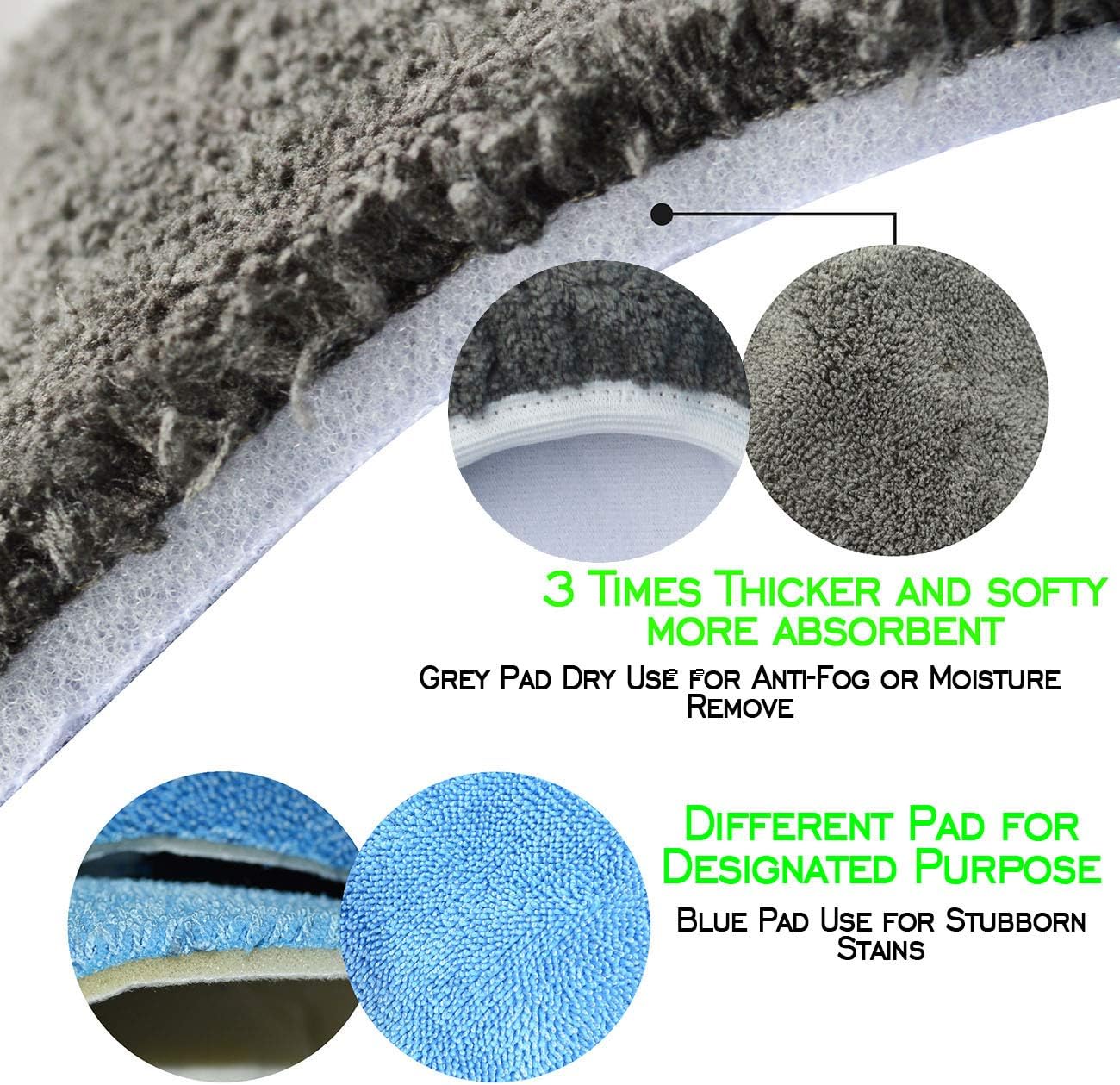 Windshield Cleaner Tool Car Window Cleaning Wand Glass Microfiber Brush Bigger Pad Thicker Softy Cloth, with Towel Spray Bottle Bag Kit Total 6 Pieces : Automotive