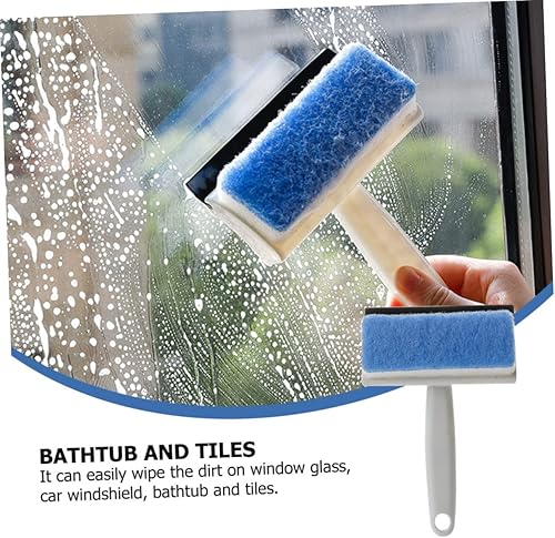 Miniatura 8 de Herramienta de limpieza de escobilla de ventana de doble cara, cepillo de limpieza de baño multiusos para limpieza de espejo de ducha y azulejos