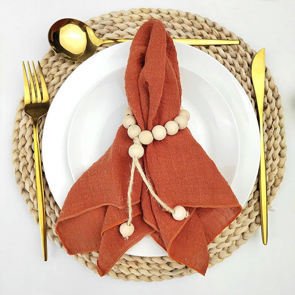 100PCS Terracotta Sewing Cloth Napkins 30x30cm Cotton Fabric Serviette Gauze Table Towels Wedding Decoration (Orange Red)
