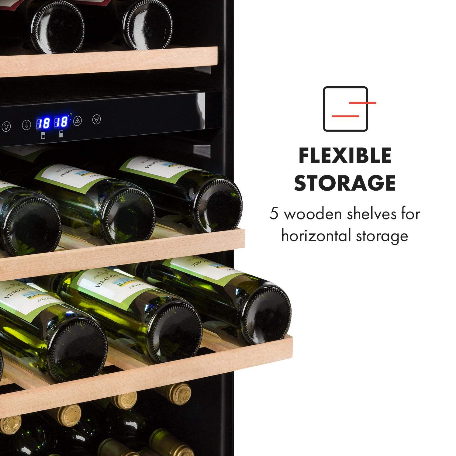 Klarstein Barossa Wine Cooler, Wine Fridge, Bottle Fridge, Wine