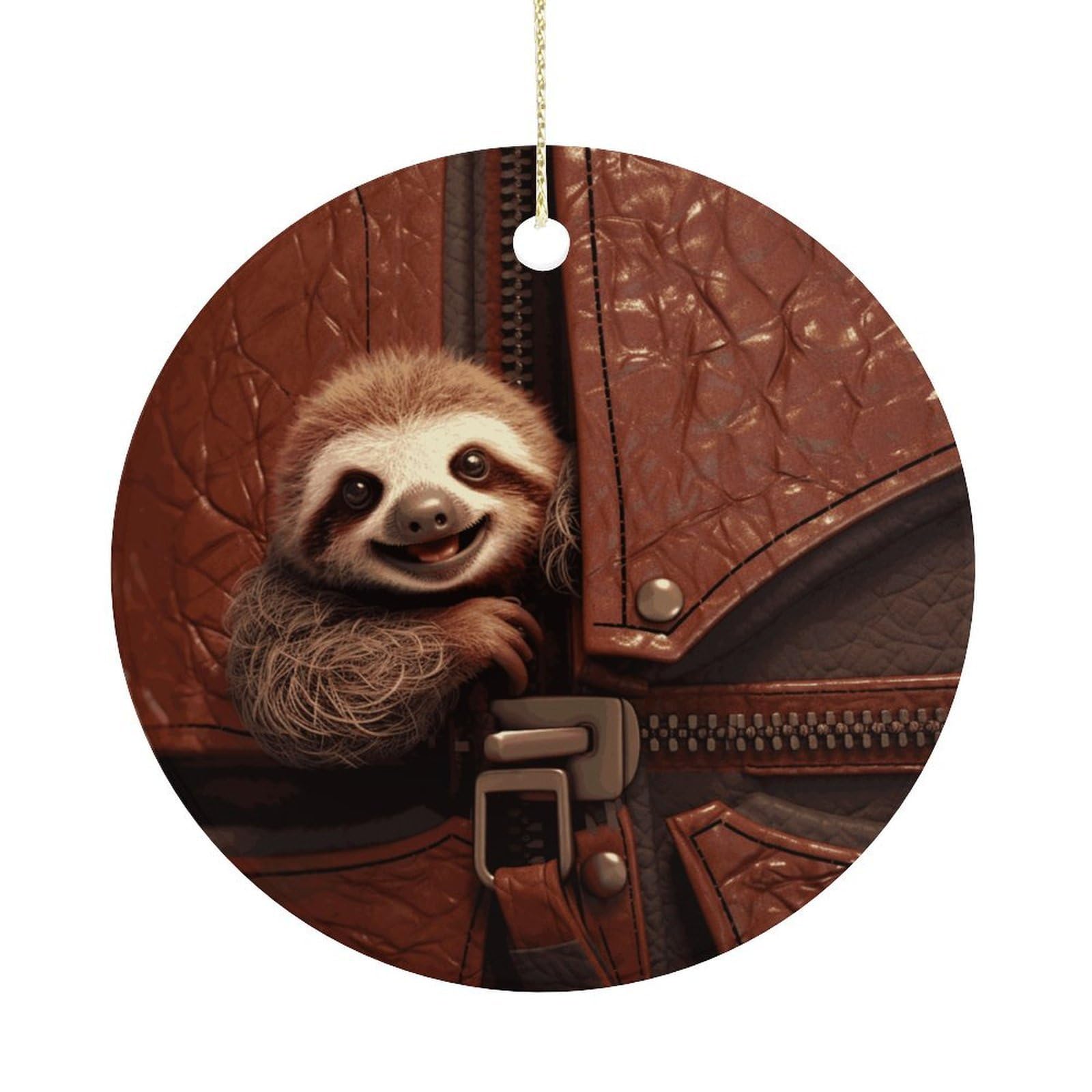Adfgyerh Women's Style Sloth On Zipper Hanging Ceramic Ornaments, Christmas Tree Decorations, Funny Home Decor Gifts For Sisters & Work Best Friends