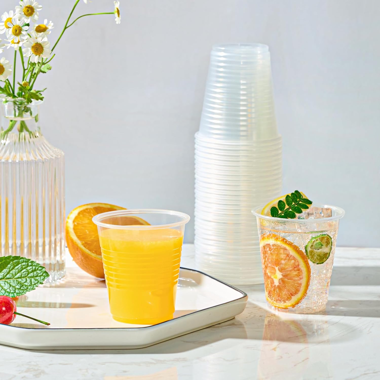Turbo Bee 2500Pack 5oz Clear Plastic Cups,Small Disposable Party Cups, Plastic Drinking Cold Beverage Clear Tumblers, Picnic, BBQ, Travel, and Events - Image 2